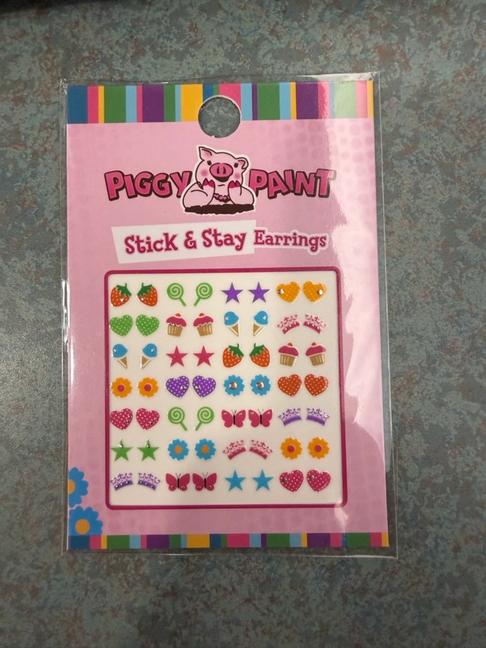 Piggy Paint Stick & Stay Earrings - Multicolor Fun Studs